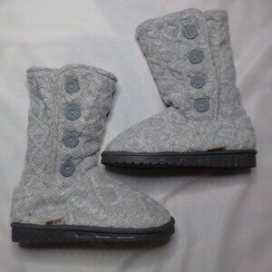 MUK LUKS womens COZY gray BOOTS sweater WINTER warm SIZE 8